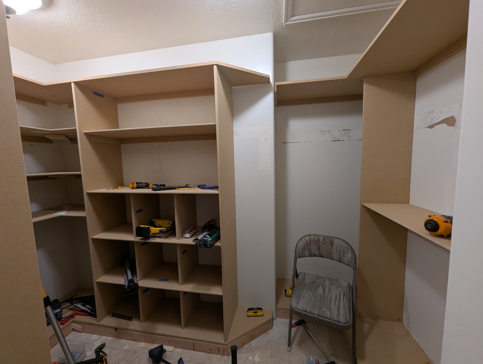 Cubbies and long/short hanging being installed together
