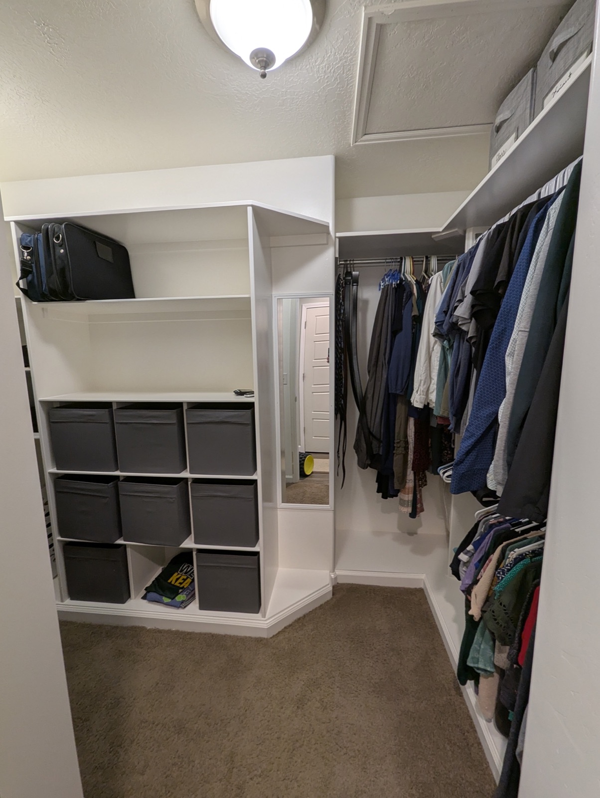 Finished cubbies and long/short hanging together