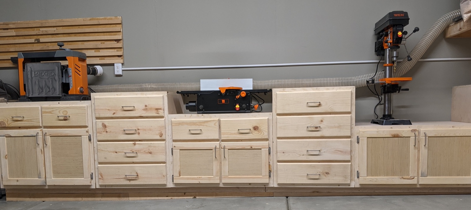 Finished base cabinets