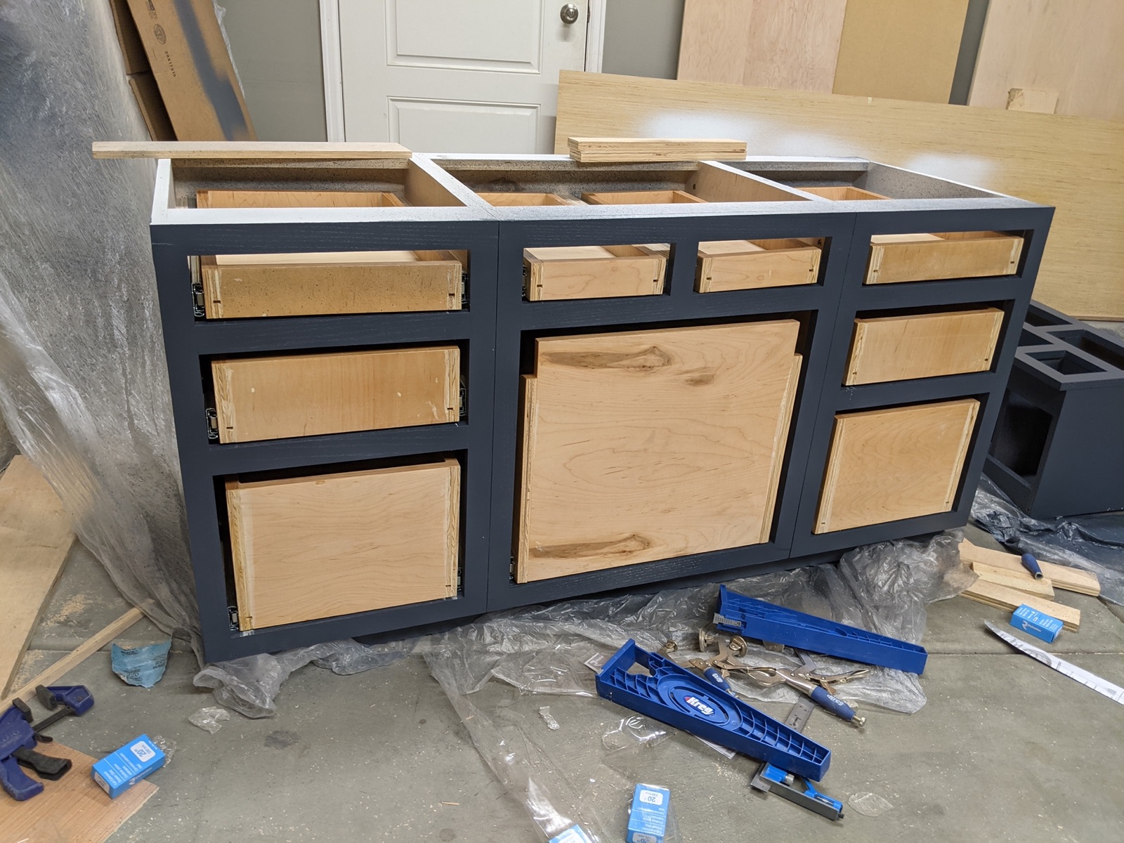 Drawers installed