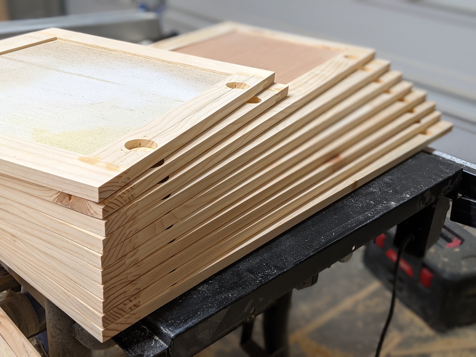 Cabinet doors assembled