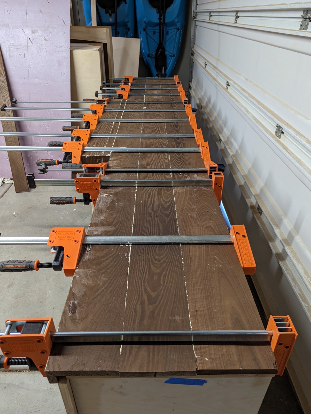 Heat-treated ash surface glued up