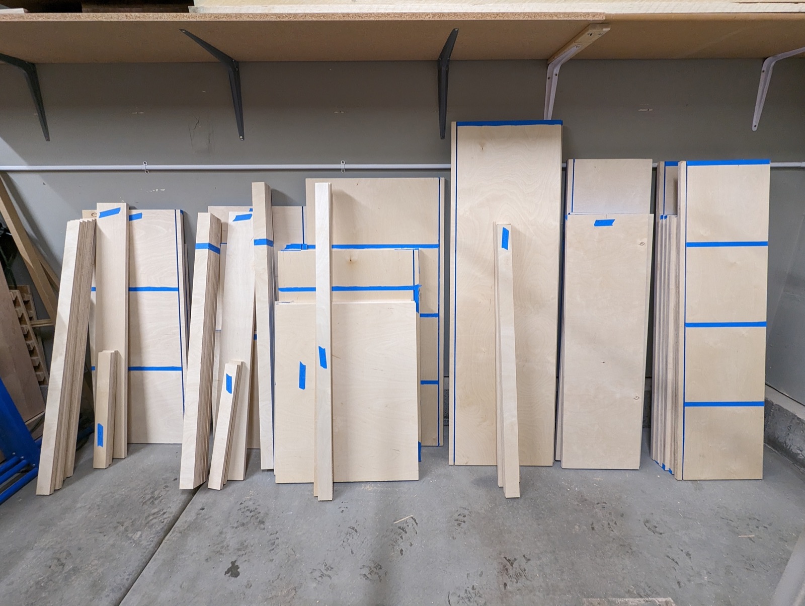 Cabinet parts ready for assembly