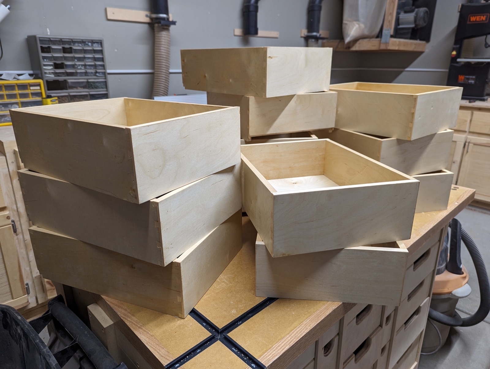 Drawer boxes assembled