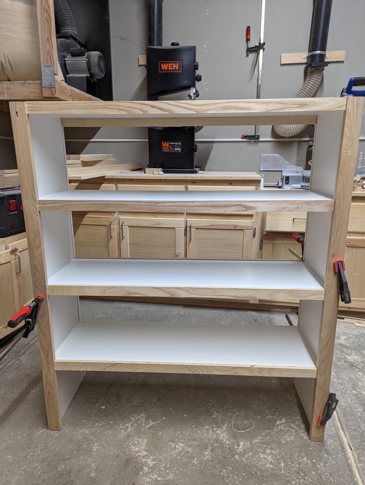 Red oak face frames installed