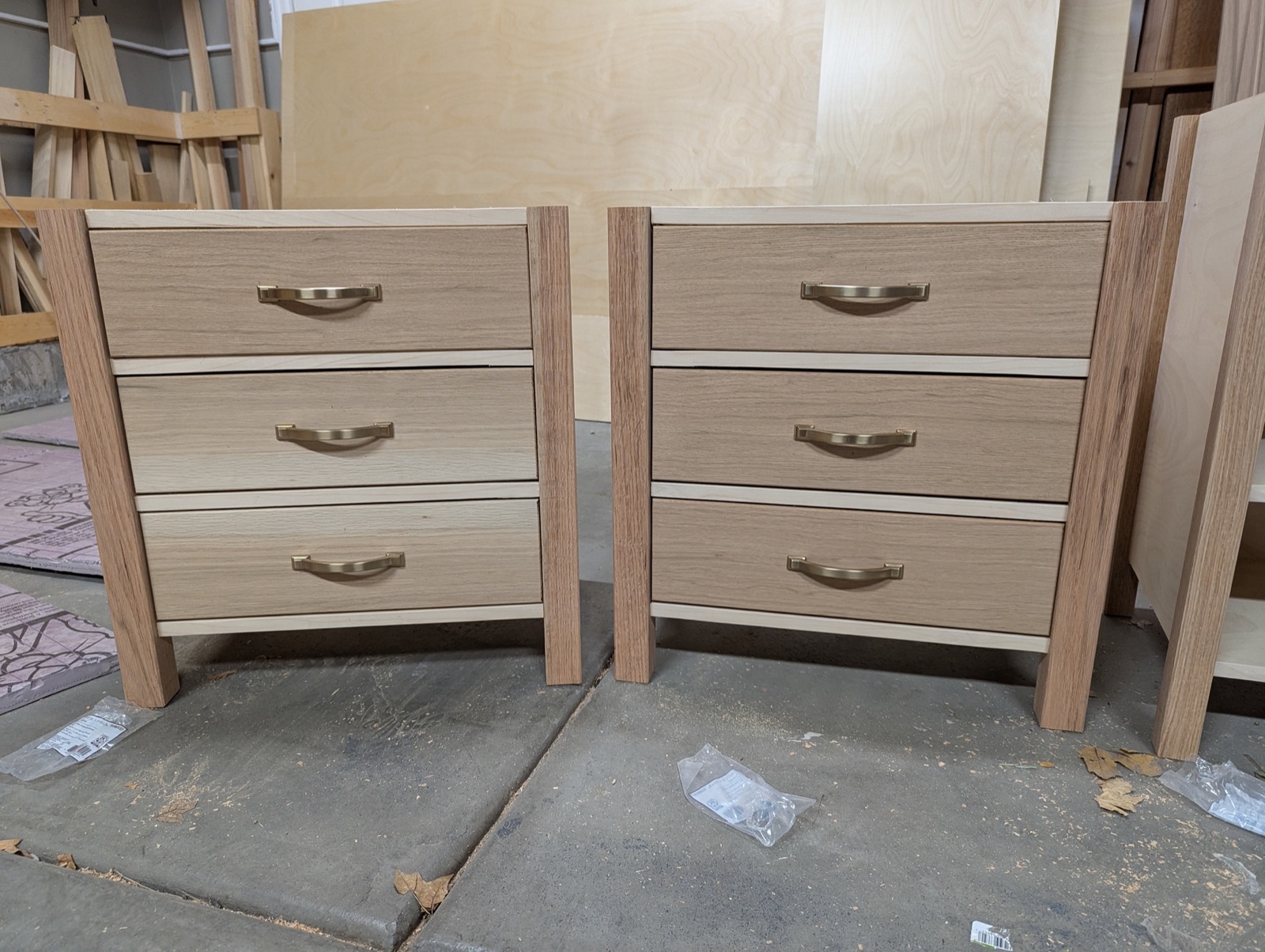 Nightstand drawers installed