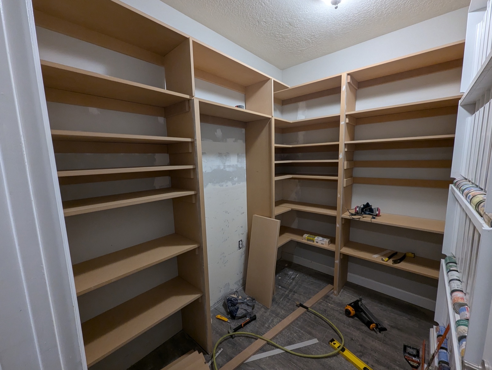 Pantry shelves installed