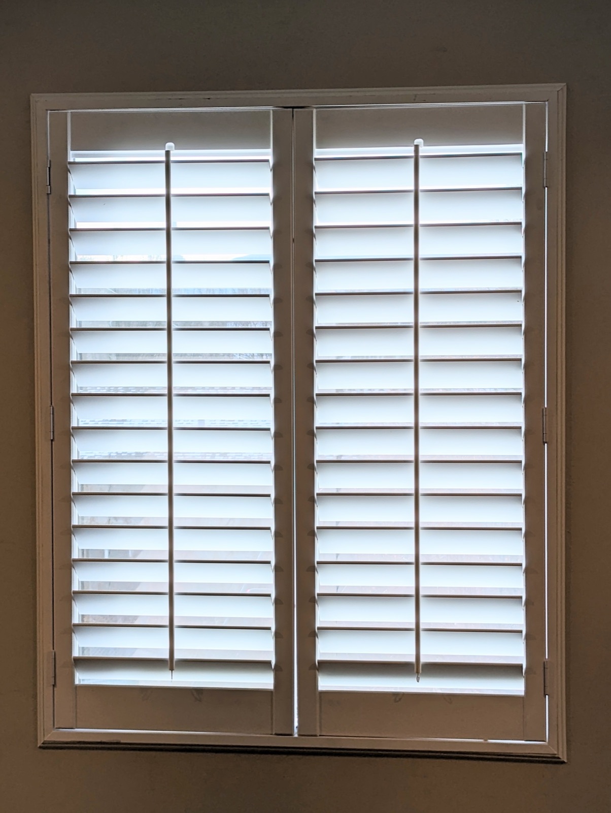 Finished plantation shutters installed